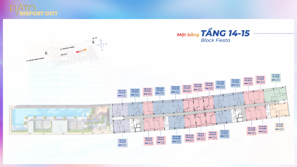 Mặt bằng TẦNG 14-15 dự án Fiato Airport City